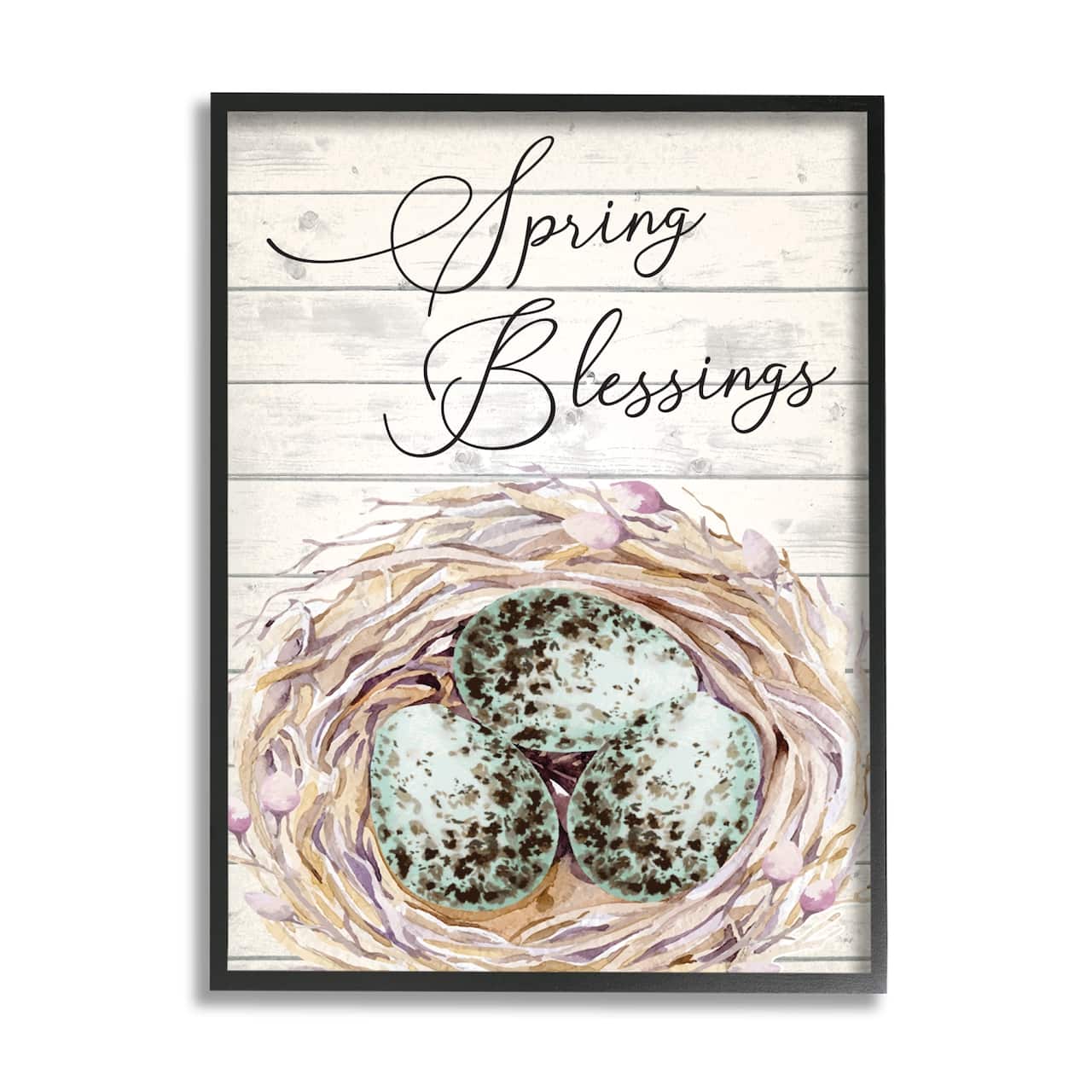 Stupell Industries Spring Blessings Bird Nest Nature Framed Giclee Art